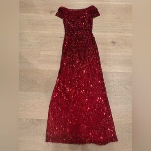 Jenny Packham Red Sequin Gown